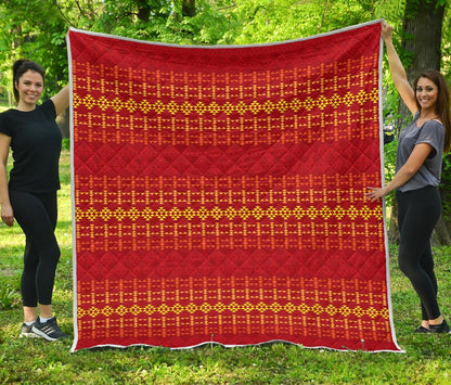 Southwest Red Gold Design Themed Print Premium Quilt-JTAMIGO.COM