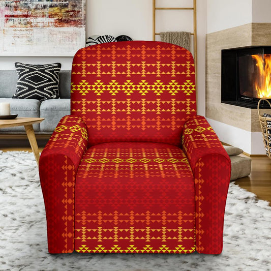 Southwest Red Gold Design Themed Print Single Sofa Slipcover -JTAMIGO.COM