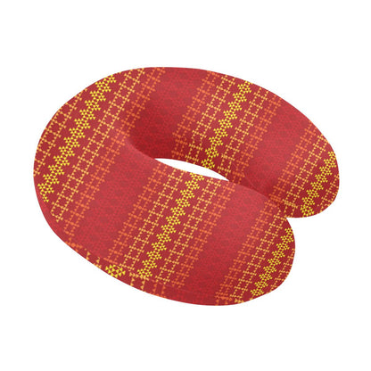 Southwest Red Gold Design Themed Print U-Shaped Travel Neck Pillow-JTAMIGO.COM