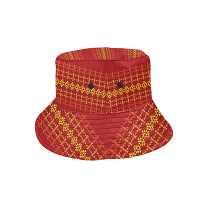 Southwest Red Gold Design Themed Print Unisex Bucket Hat