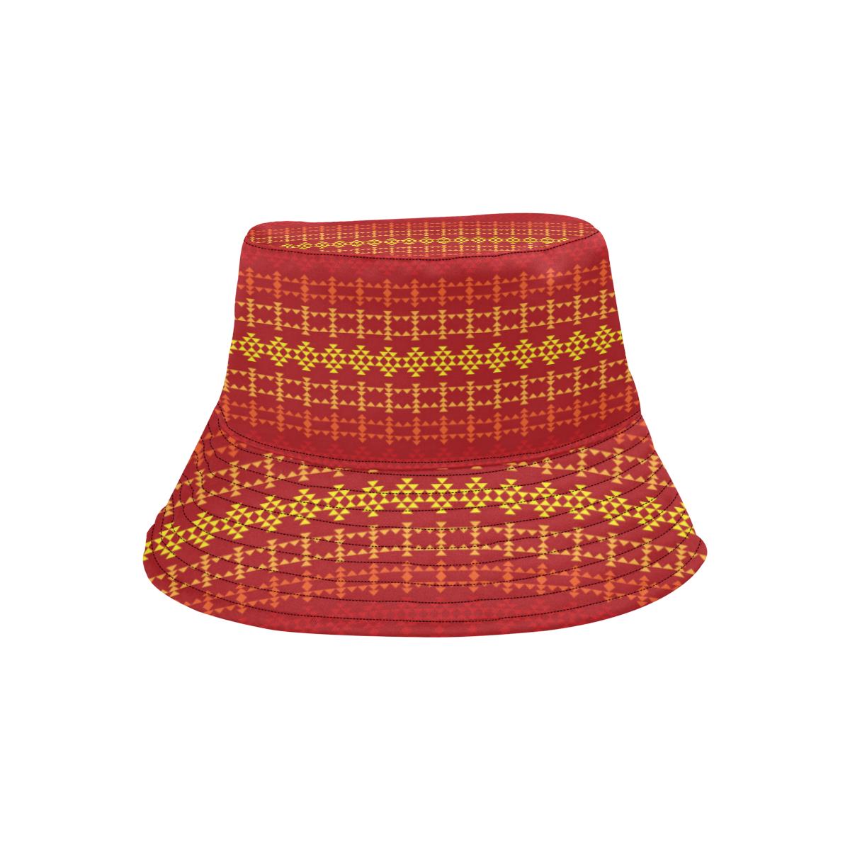 Southwest Red Gold Design Themed Print Unisex Bucket Hat