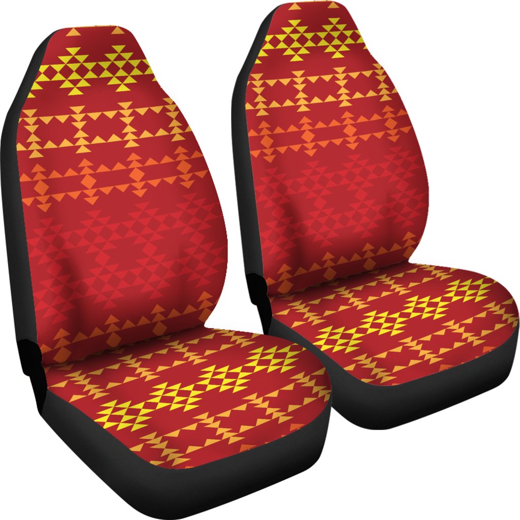 Southwest Red Gold Design Themed Print Universal Fit Car Seat Covers
