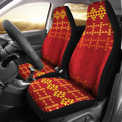 Southwest Red Gold Design Themed Print Universal Fit Car Seat Covers