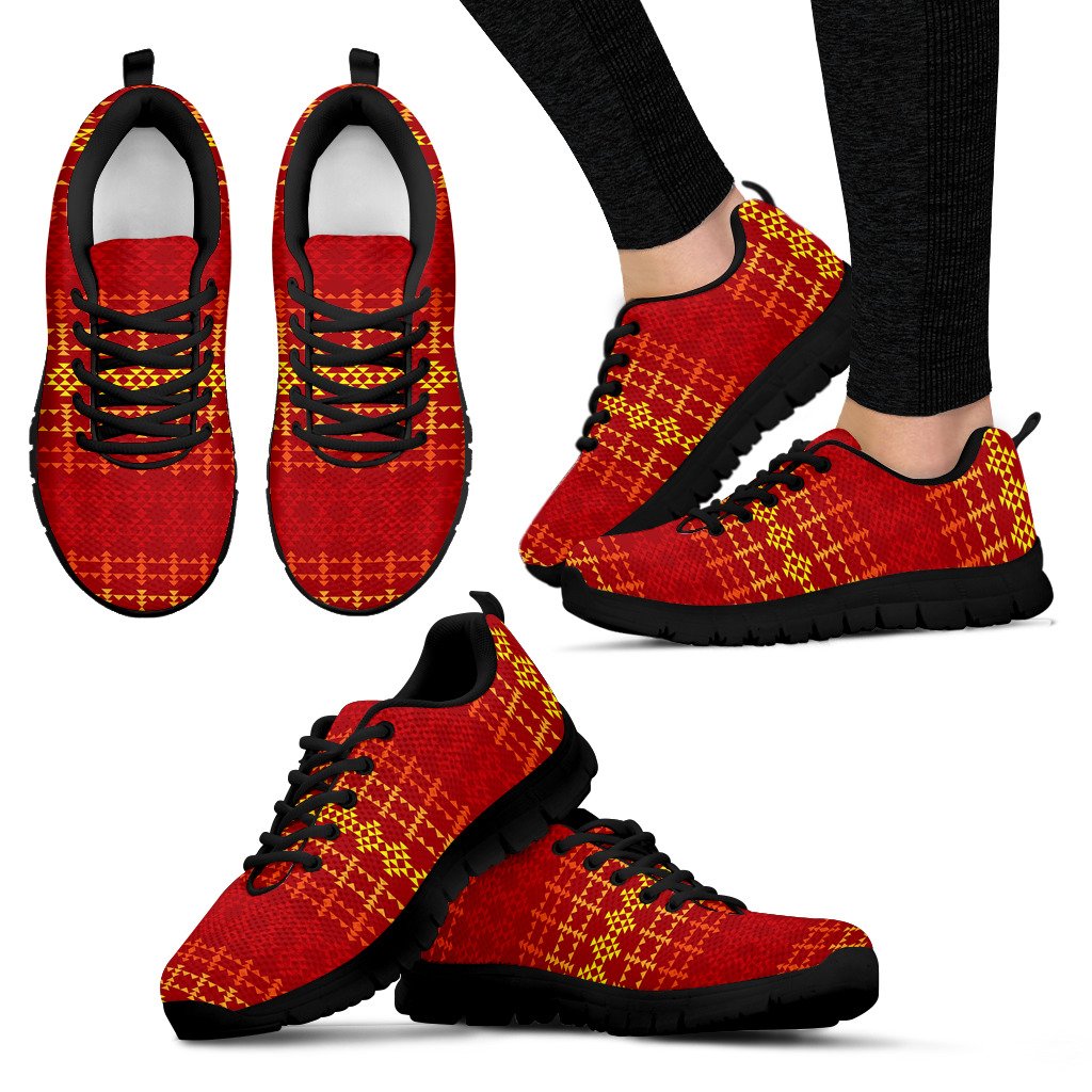 Southwest Red Gold Design Themed Print Women Sneakers Shoes