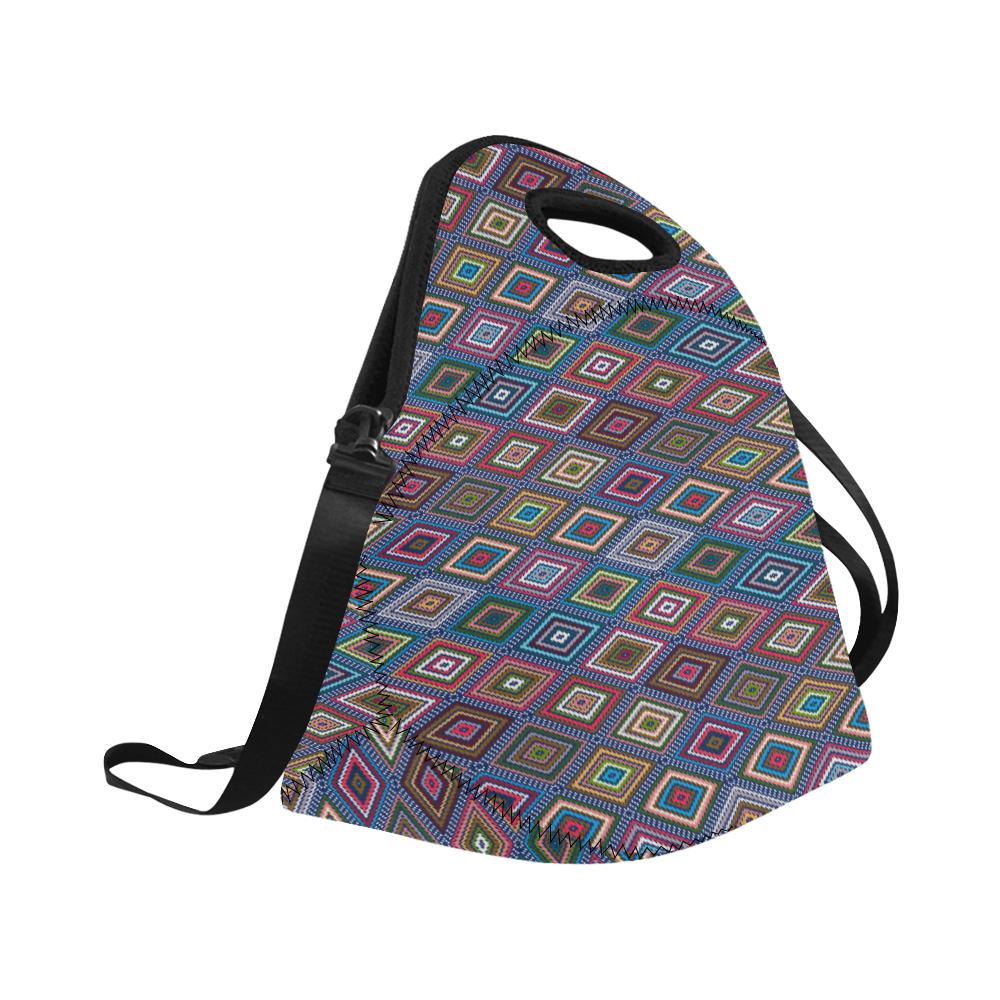 Southwestern Design Neoprene Lunch Bag (Model 1669)(Large)-JTAMIGO.COM