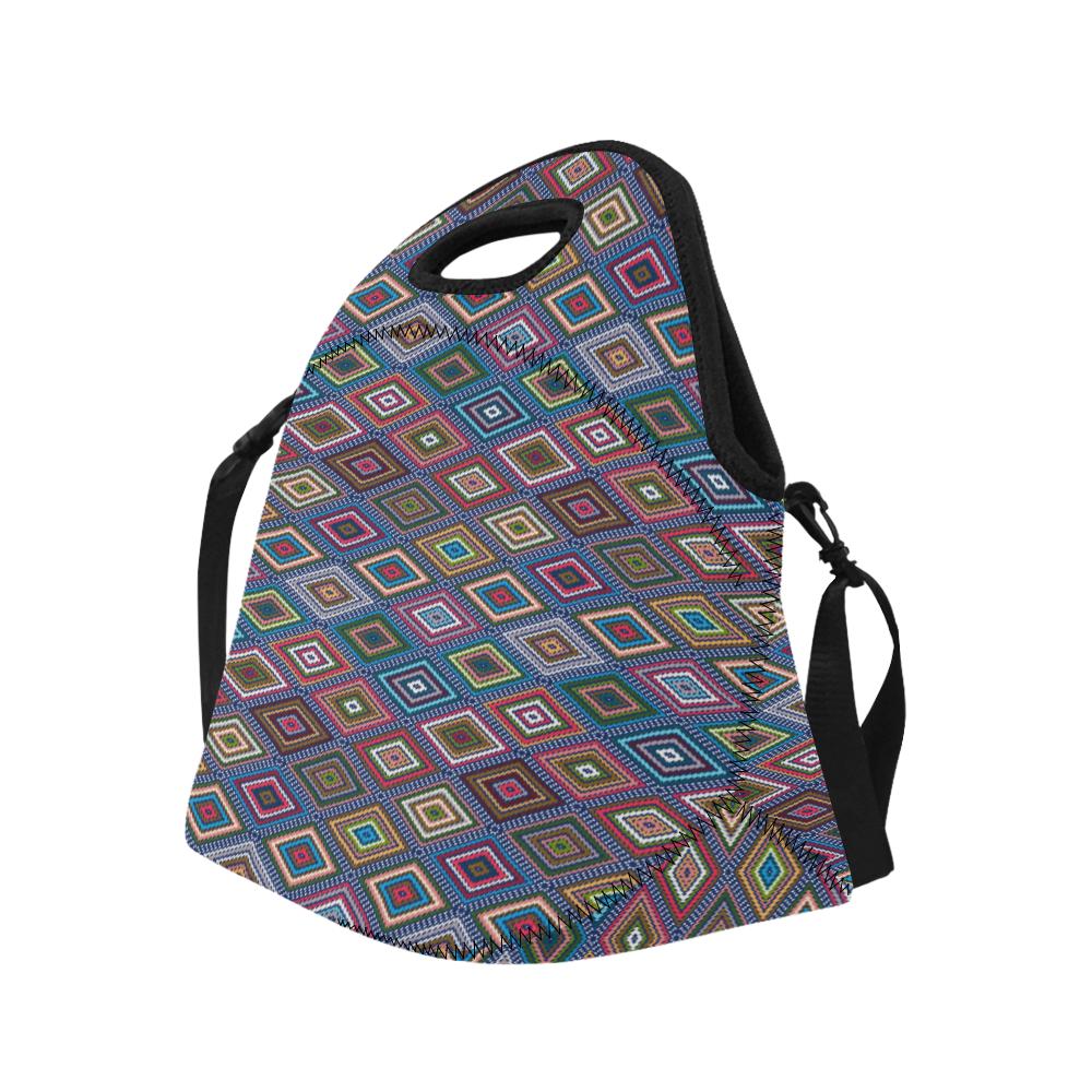 Southwestern Design Neoprene Lunch Bag (Model 1669)(Large)-JTAMIGO.COM