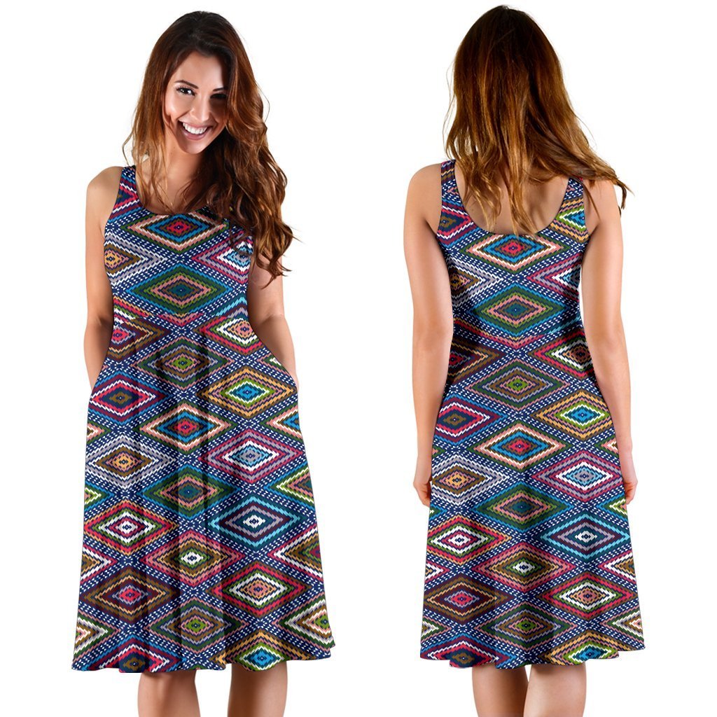 Southwestern Design Sleeveless Dress