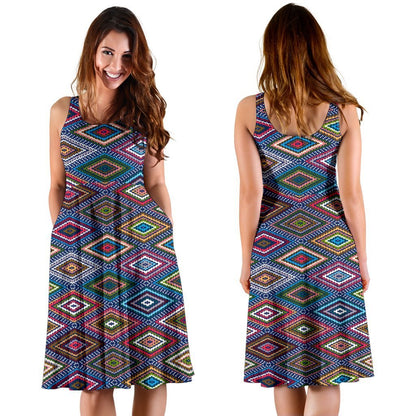 Southwestern Design Sleeveless Dress