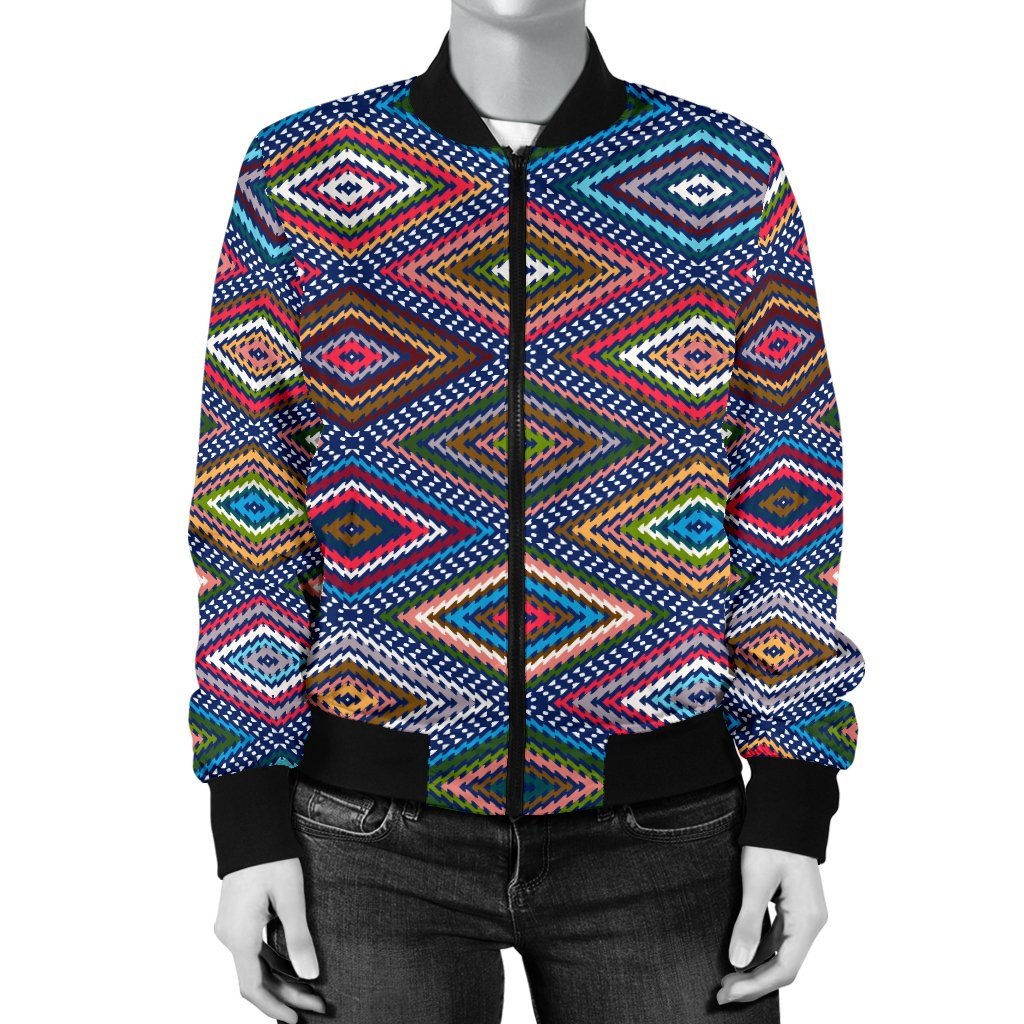 Southwestern Design Women Casual Bomber Jacket