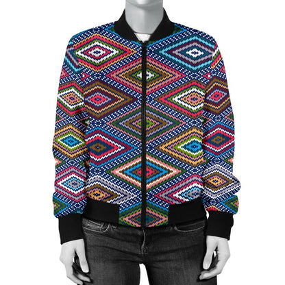 Southwestern Design Women Casual Bomber Jacket