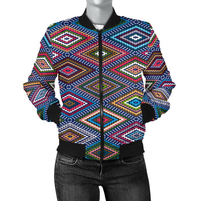 Southwestern Design Women Casual Bomber Jacket