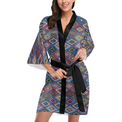 Southwestern Design Women Short Kimono Robe