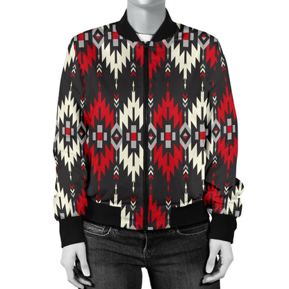 Southwestern Pattern Women Casual Bomber Jacket