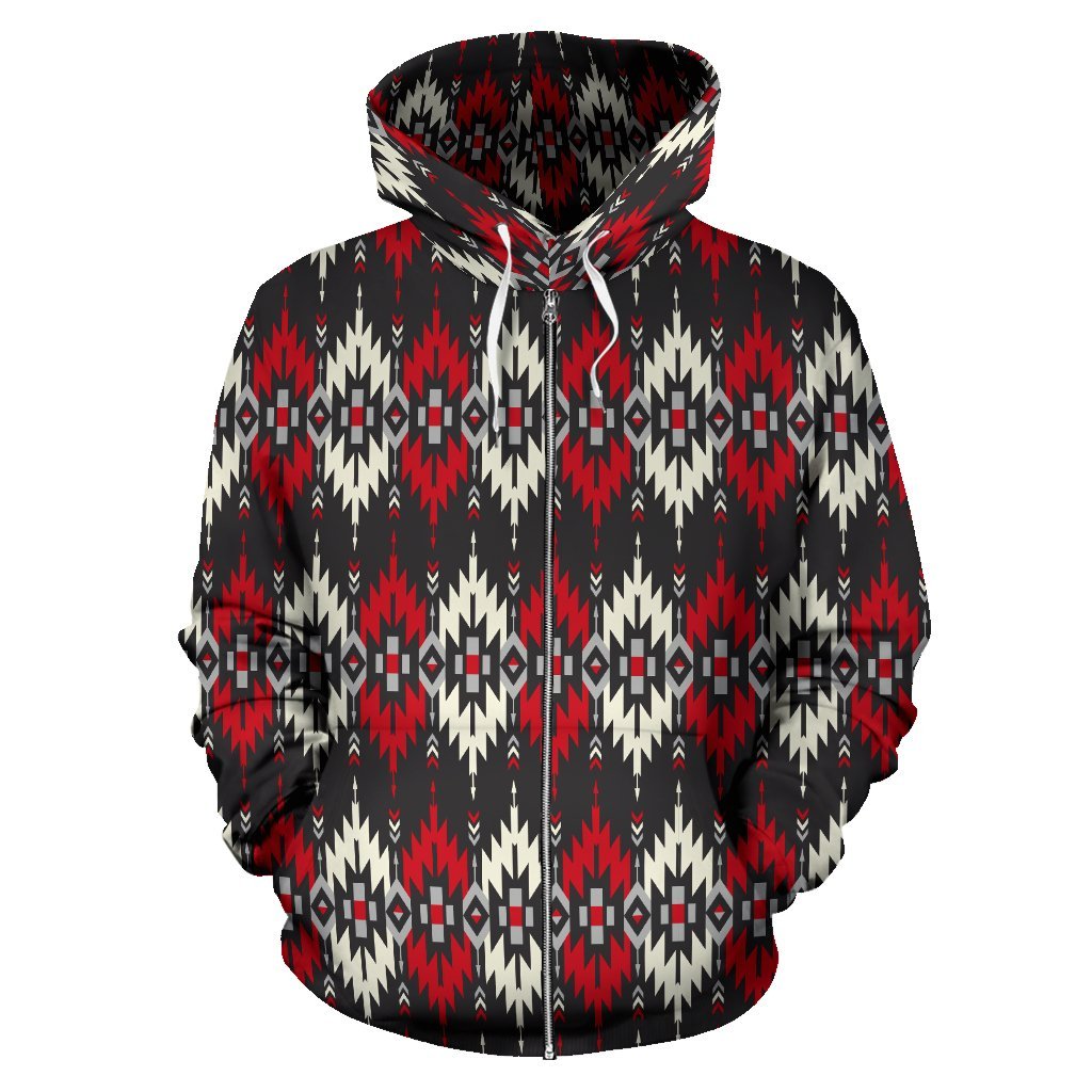 Southwestern Pattern Zip Up Hoodie