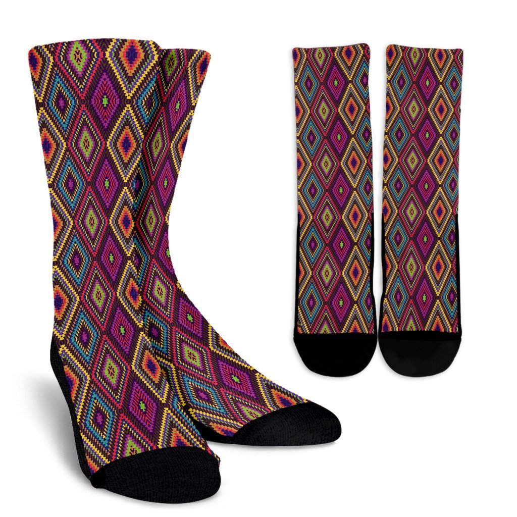 Southwestern Print Crew Socks