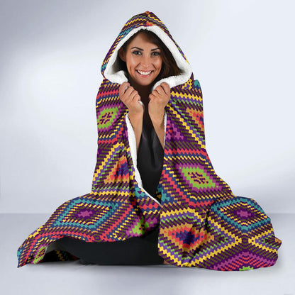 Southwestern Print Hooded Blanket-JTAMIGO.COM
