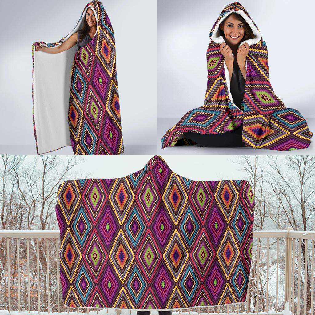 Southwestern Print Hooded Blanket-JTAMIGO.COM