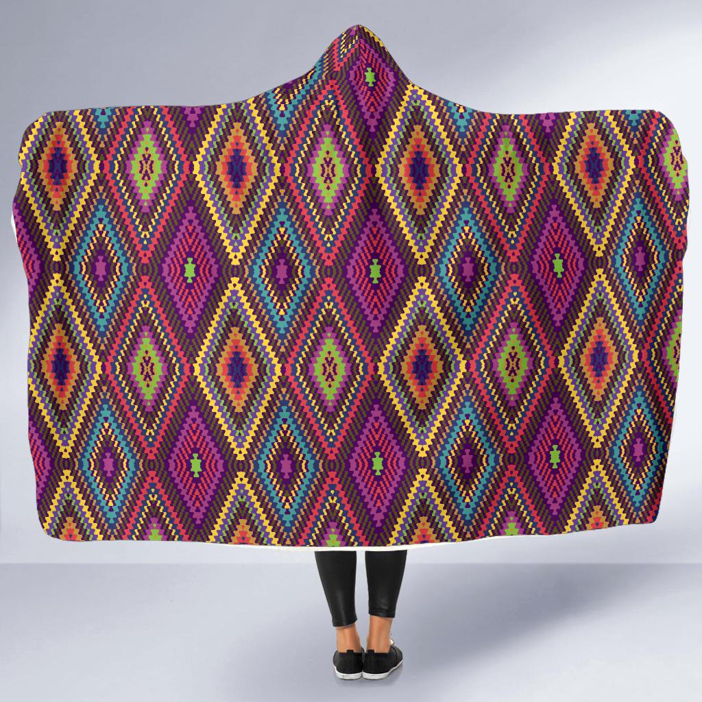 Southwestern Print Hooded Blanket-JTAMIGO.COM