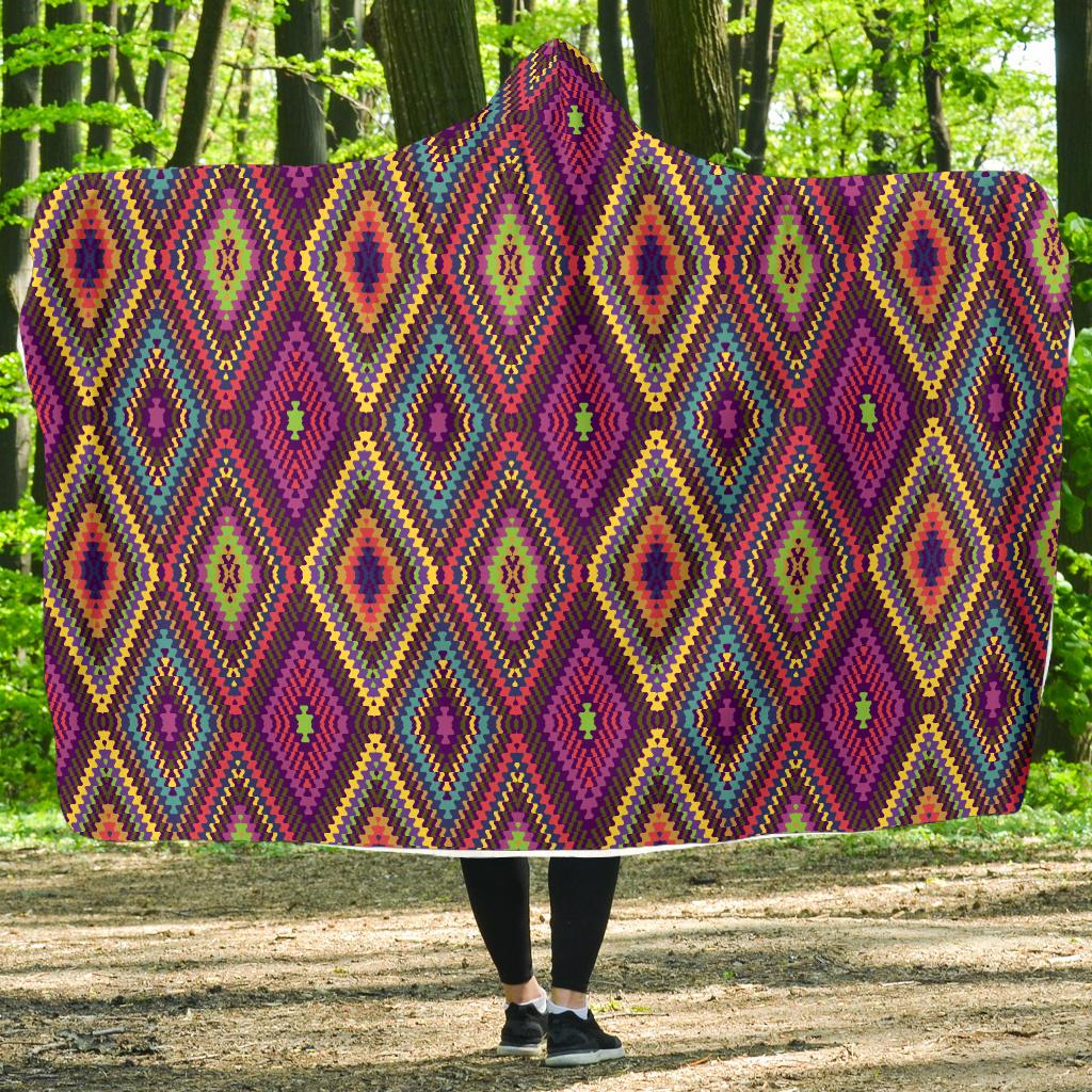 Southwestern Print Hooded Blanket-JTAMIGO.COM