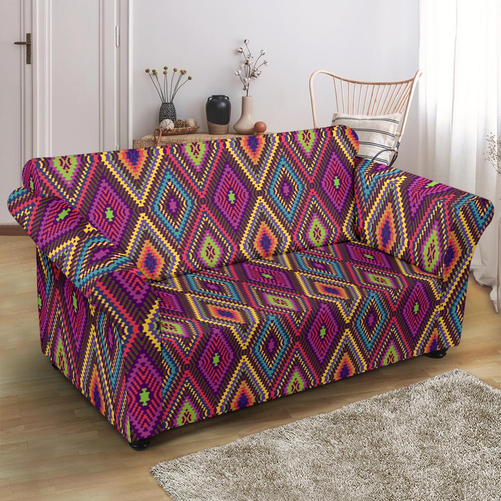 Southwestern Print Loveseat Slipcover-JTAMIGO.COM