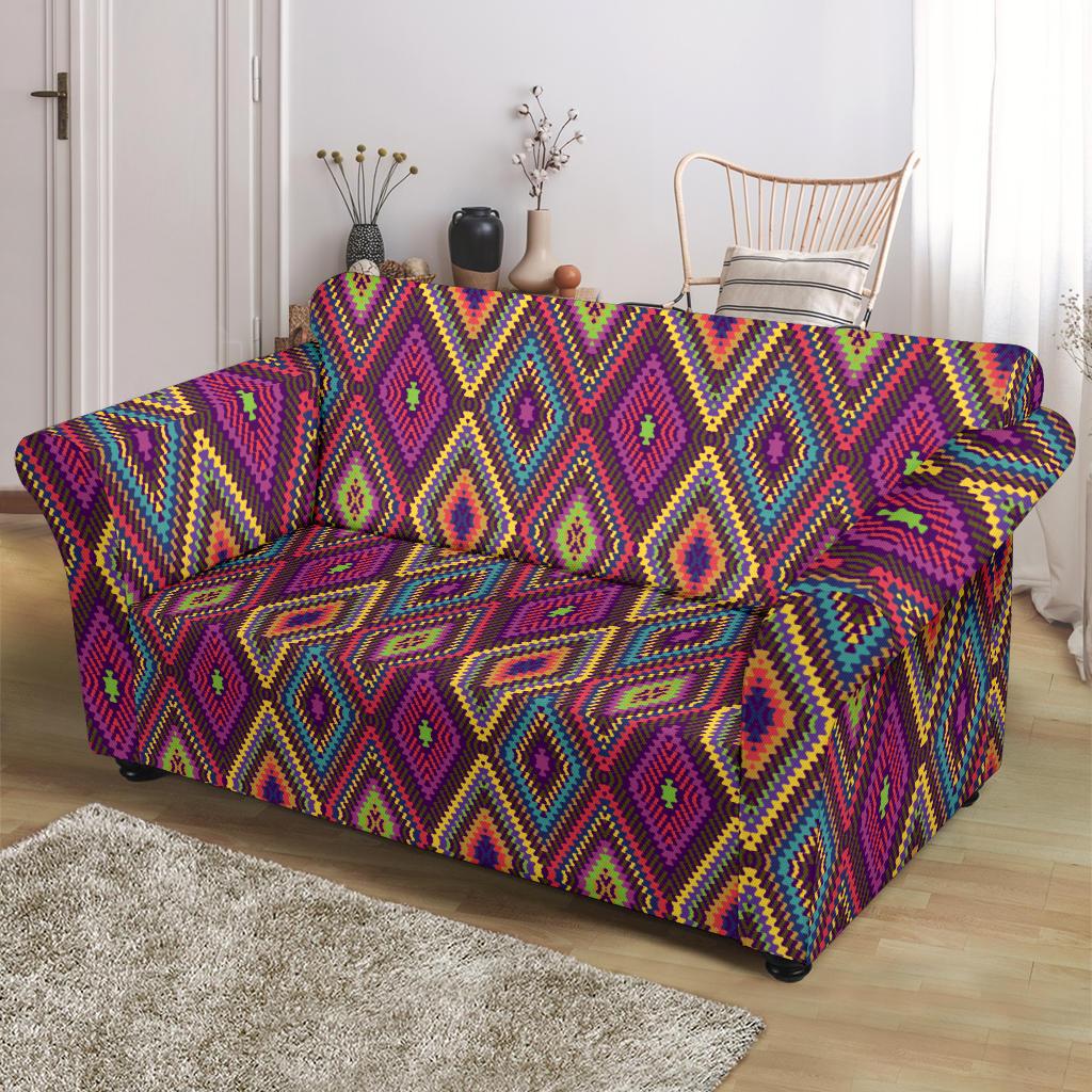Southwestern Print Loveseat Slipcover-JTAMIGO.COM