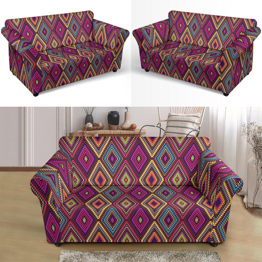Southwestern Print Loveseat Slipcover-JTAMIGO.COM