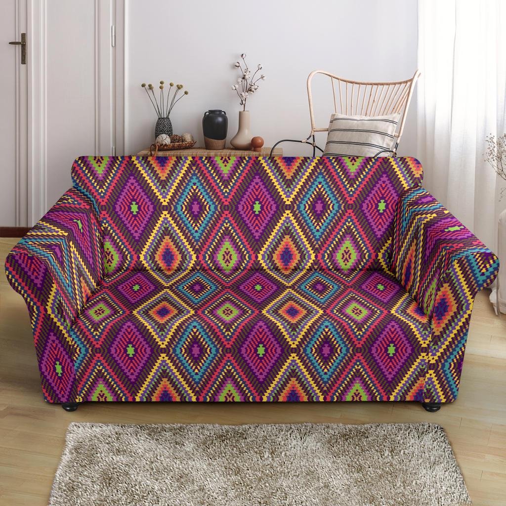 Southwestern Print Loveseat Slipcover-JTAMIGO.COM