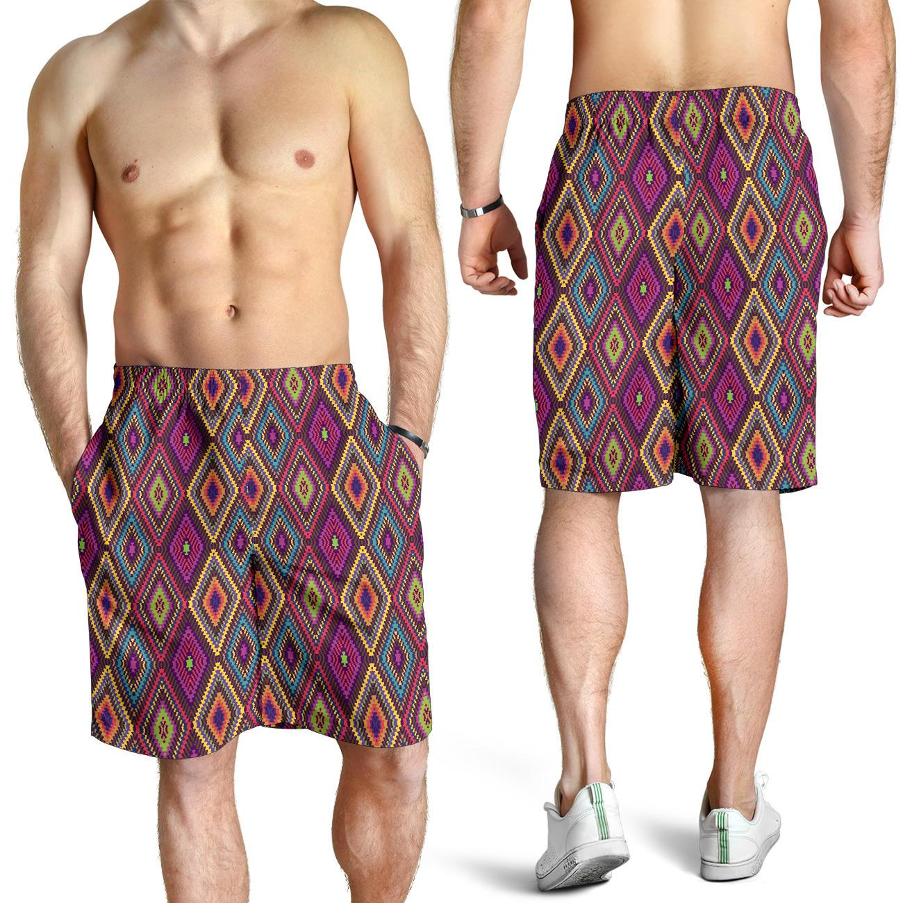 Southwestern Print Mens Shorts-JTAMIGO.COM