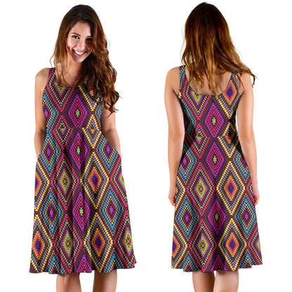 Southwestern Print Sleeveless Dress