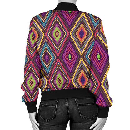 Southwestern Print Women Casual Bomber Jacket