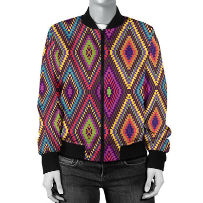 Southwestern Print Women Casual Bomber Jacket