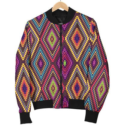 Southwestern Print Women Casual Bomber Jacket