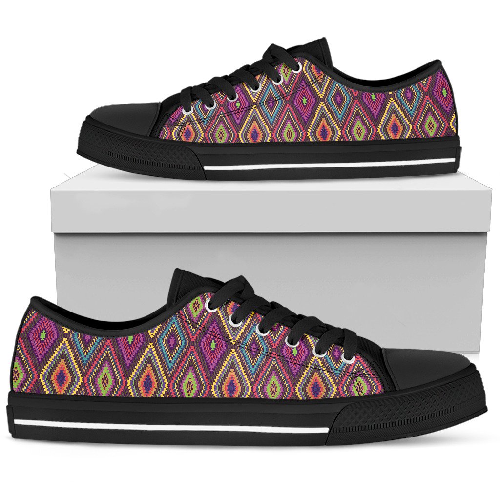 Southwestern Print Women Low Top Shoes-JTAMIGO.COM