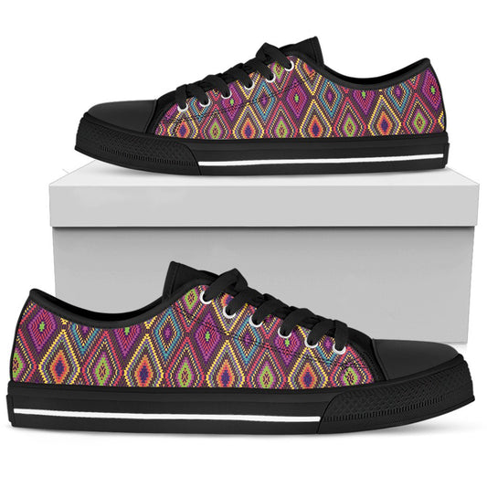 Southwestern Print Women Low Top Shoes-JTAMIGO.COM