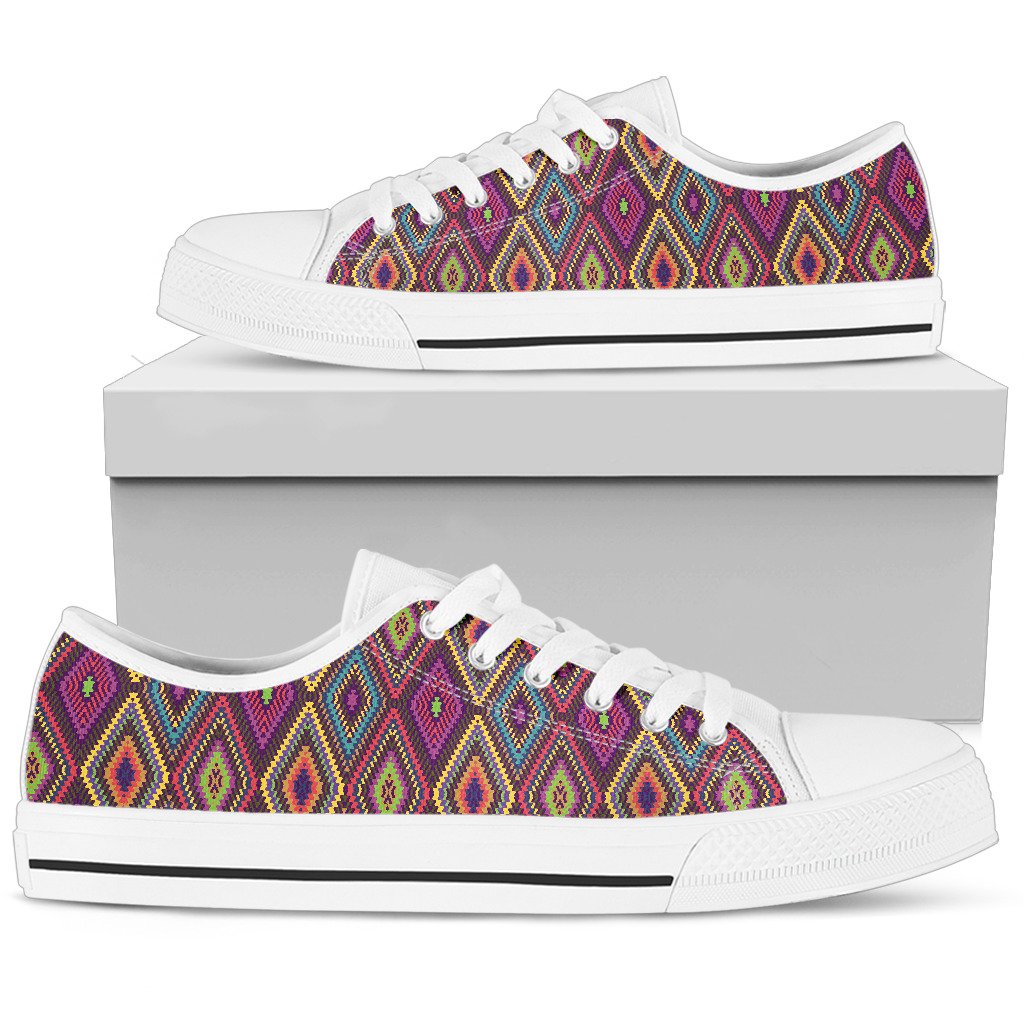 Southwestern Print Women Low Top Shoes-JTAMIGO.COM