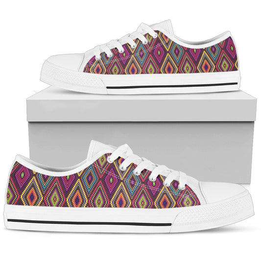 Southwestern Print Women Low Top Shoes-JTAMIGO.COM