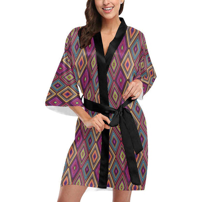 Southwestern Print Women Short Kimono Robe