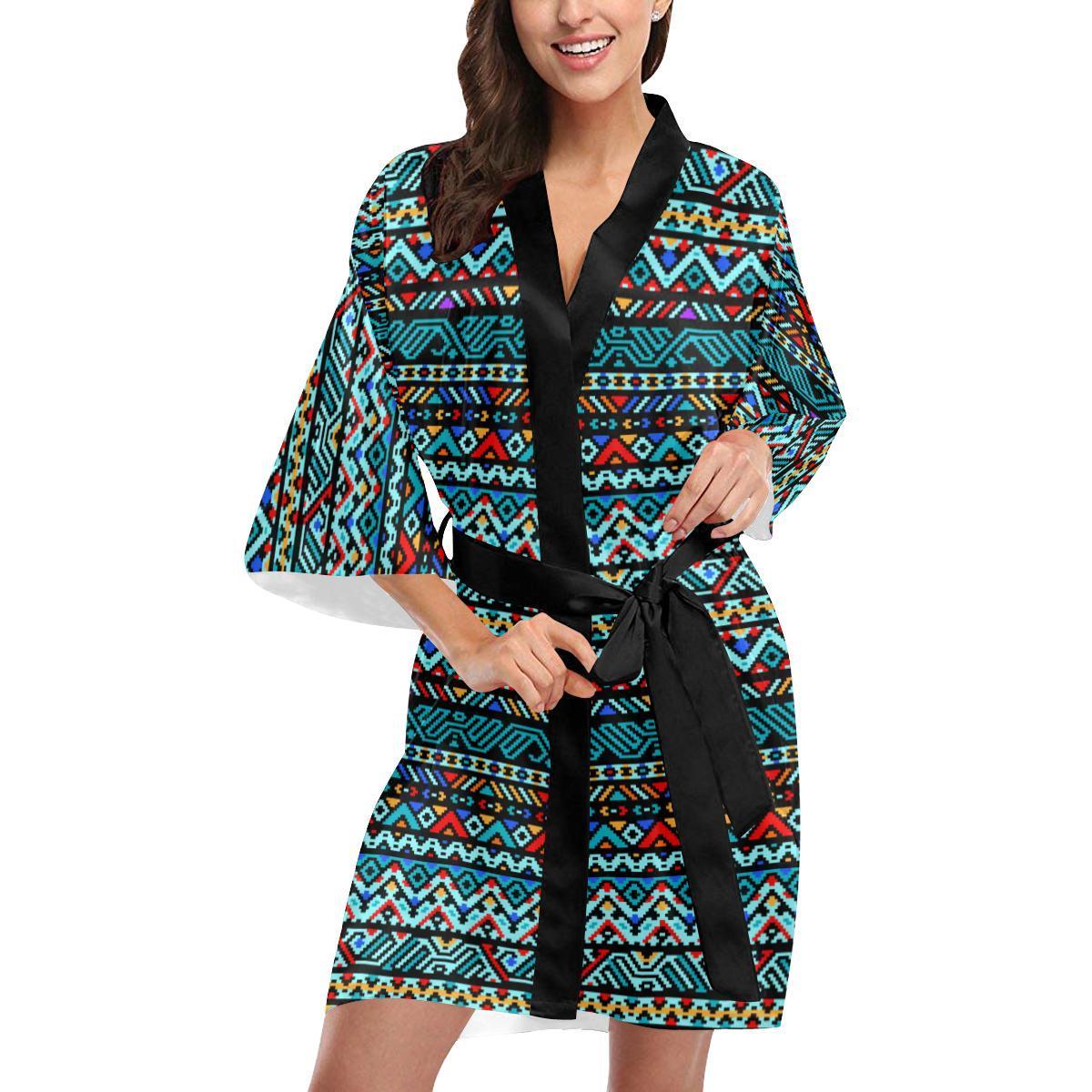 Southwestern Style Women Short Kimono Robe