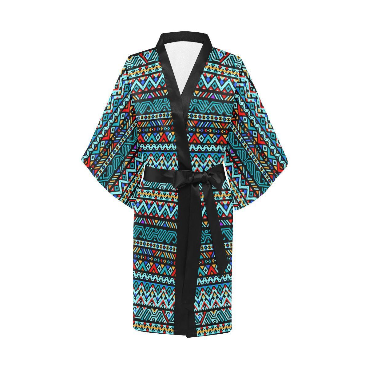 Southwestern Style Women Short Kimono Robe