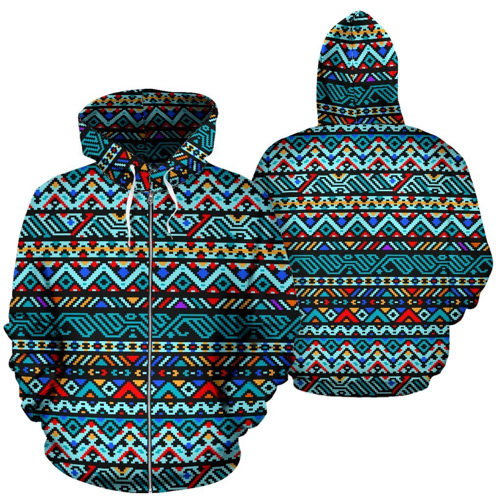 Southwestern Style Zip Up Hoodie