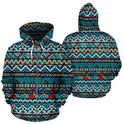 Southwestern Style Zip Up Hoodie