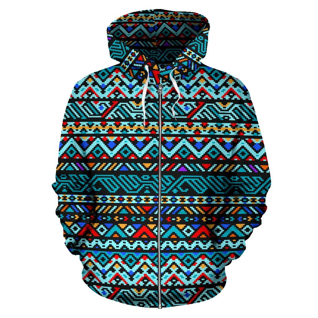 Southwestern Style Zip Up Hoodie