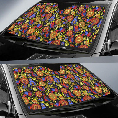 Steampunk Bird Design Themed Print Car Sun Shade For Windshield