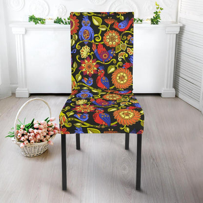 Steampunk Bird Design Themed Print Dining Chair Slipcover-JTAMIGO.COM