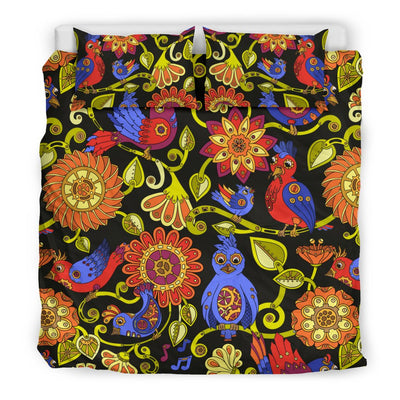 Steampunk Bird Design Themed Print Duvet Cover Bedding Set
