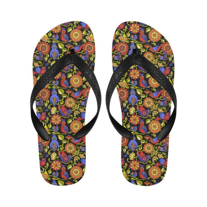 Steampunk Bird Design Themed Print Flip Flops-JTAMIGO.COM