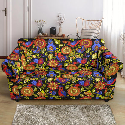 Steampunk Bird Design Themed Print Loveseat Slipcover-JTAMIGO.COM