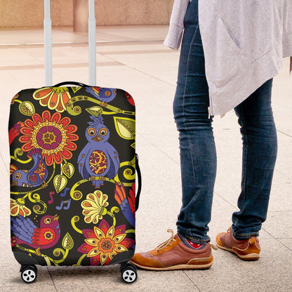 Steampunk Bird Design Themed Print Luggage Cover Protector