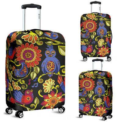 Steampunk Bird Design Themed Print Luggage Cover Protector