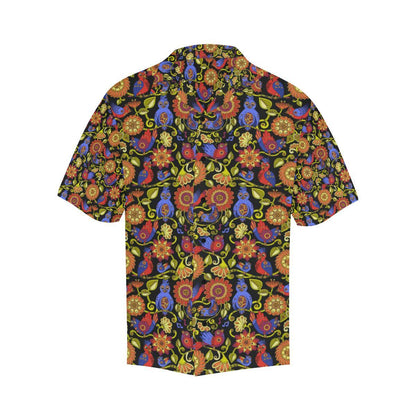 Steampunk Bird Design Themed Print Men Aloha Hawaiian Shirt
